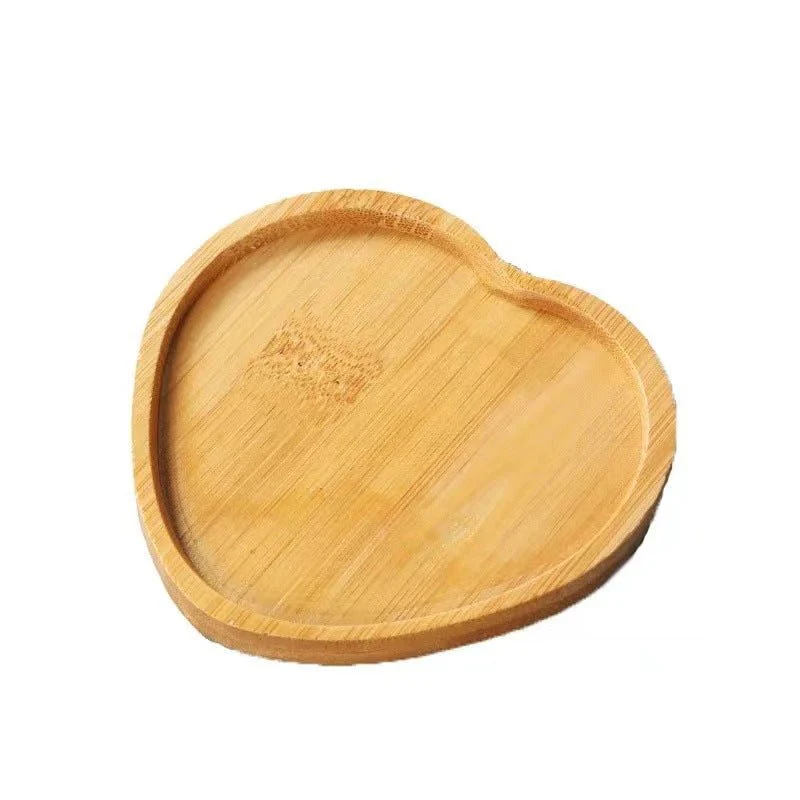 Resin Art - 1 x Heart Shaped Bamboo Coaster 10cm