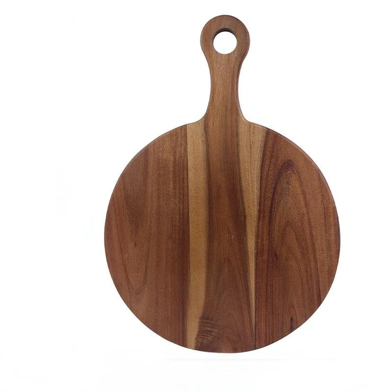 Resin Art - 1 x Acacia Wood Round Chopping Board with Handle 41.8cm