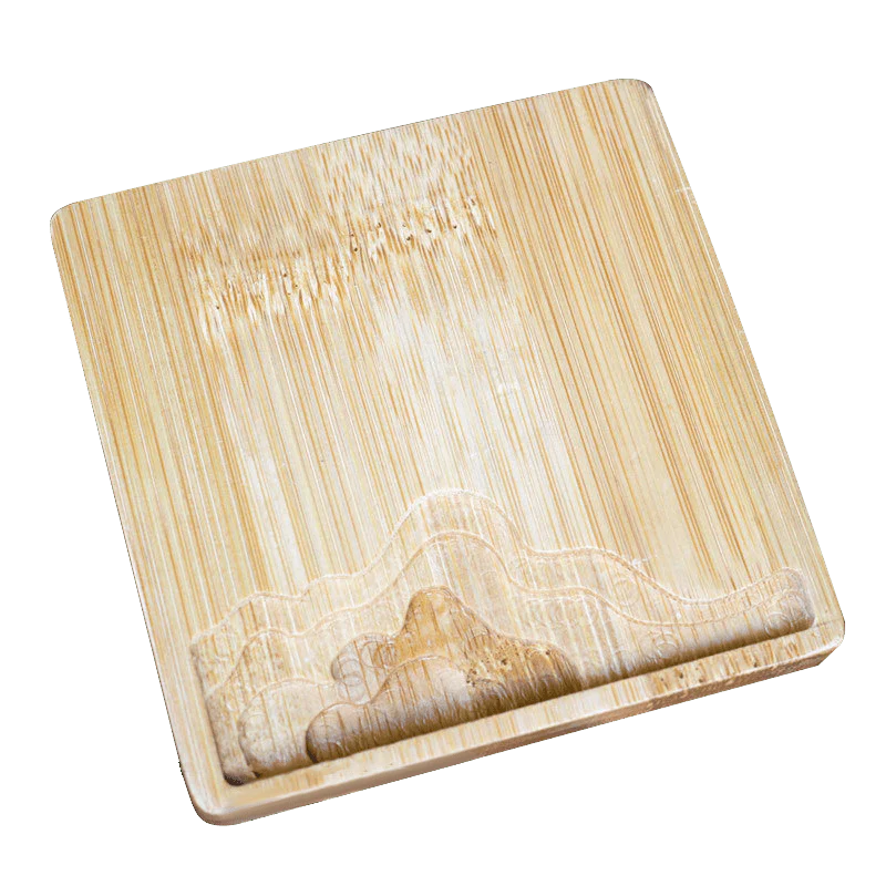 Resin Art - Wooden Bamboo Square Coaster with River Design